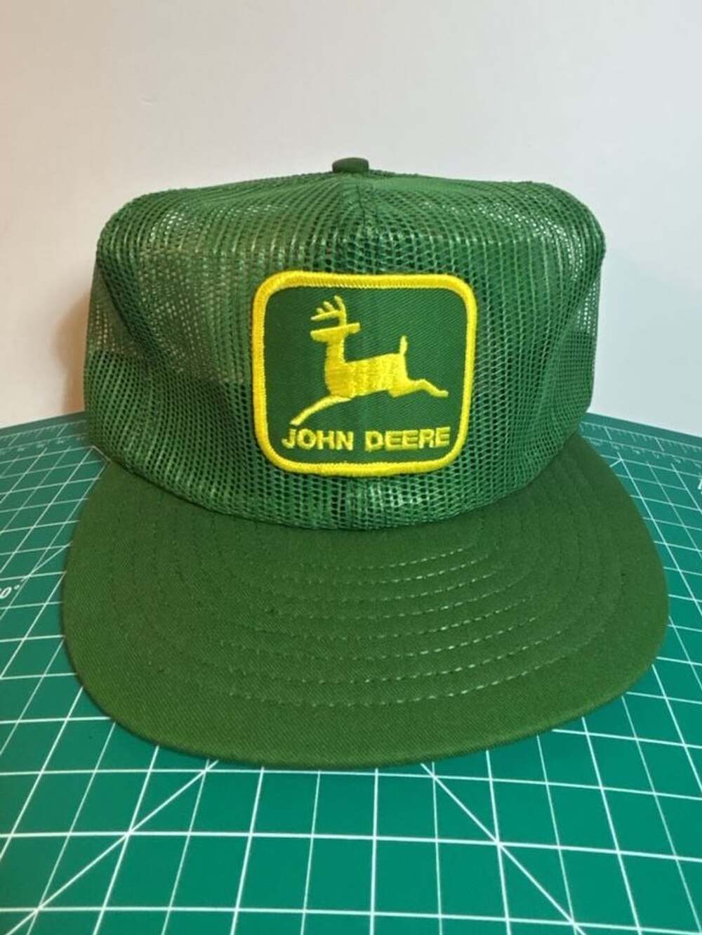 New Vintage John Deere Green Full Mesh Trucker Snapback Hat Louisville Mfg Co